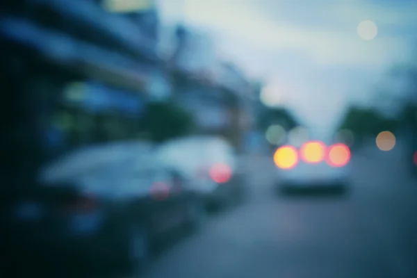 Blurred of car in city at night — Stock Photo, Image