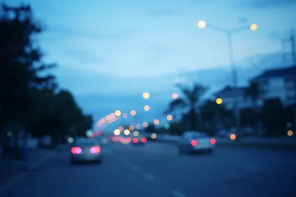 Blurred of car in city at night