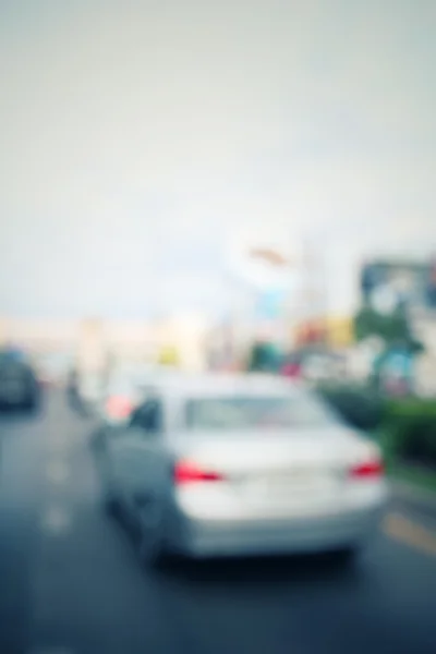 Dimsyn på bilen på väg — Stockfoto