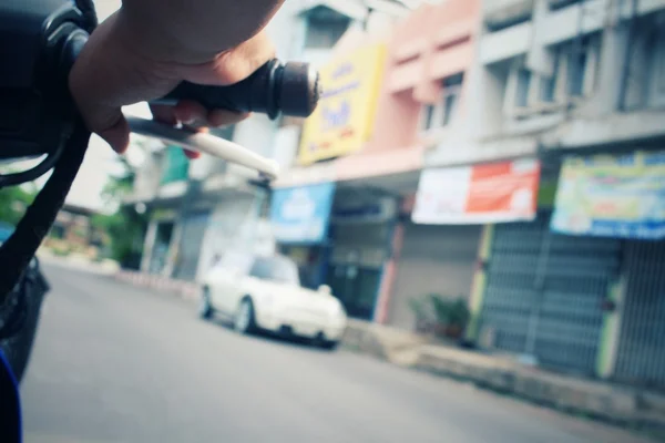 Blurred of car on road — Stock Photo, Image