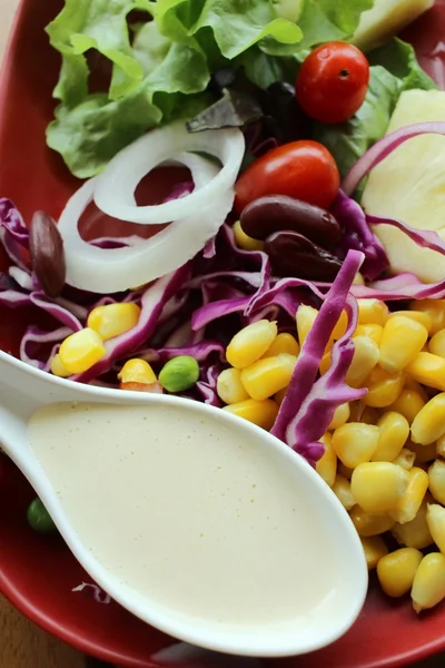 Verse salade met mayonaise — Stockfoto