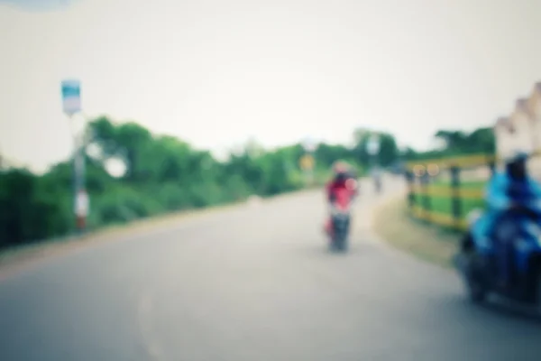 Wazig van motorfiets op weg — Stockfoto