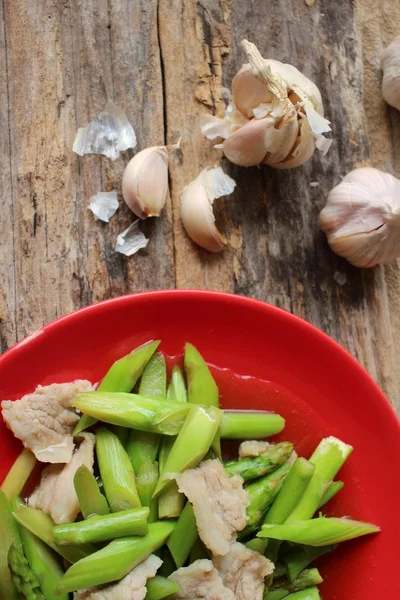 Cucina cinese di asparagi fritti — Foto Stock