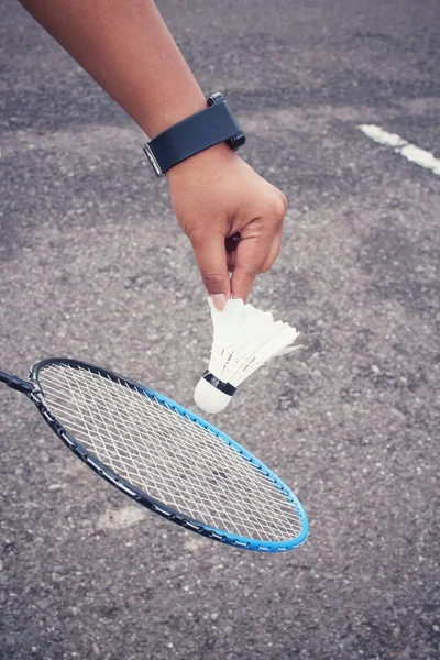 Jogador badminton — Fotografia de Stock