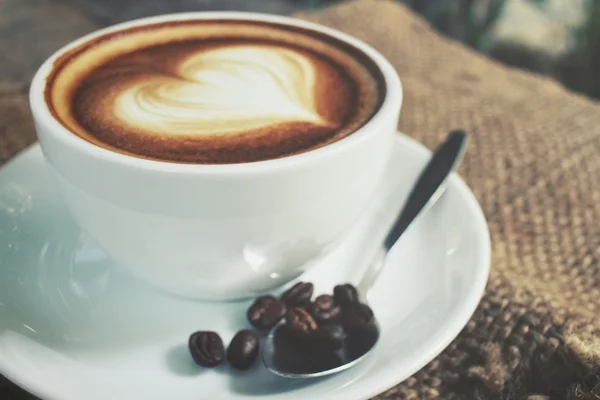 Café arte latte vintage — Fotografia de Stock