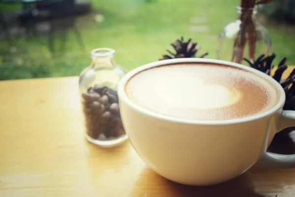 Vintage latte konst kaffe — Stockfoto