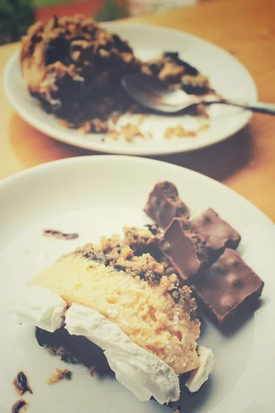 Schokolade Käsekuchen mit Plätzchen — Stockfoto