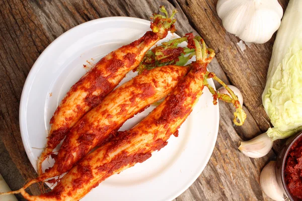 Daikon rábanos kimchi comida coreana —  Fotos de Stock