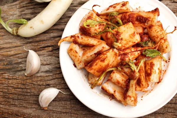 Daikon Retek kimchi élelmiszer-Koreai — Stock Fotó