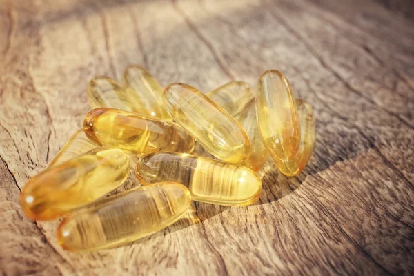 Cod liver oil capsules — Stock Photo, Image