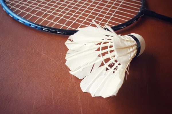 Transbordadores con raqueta de bádminton . — Foto de Stock