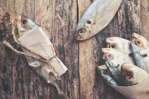 Torkade saltad fisk — Stockfoto