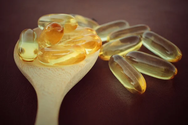 Cod liver oil capsules — Stock Photo, Image