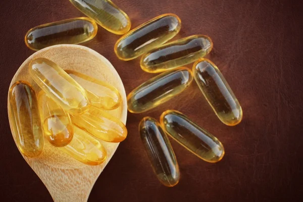 Cod liver oil capsules — Stock Photo, Image