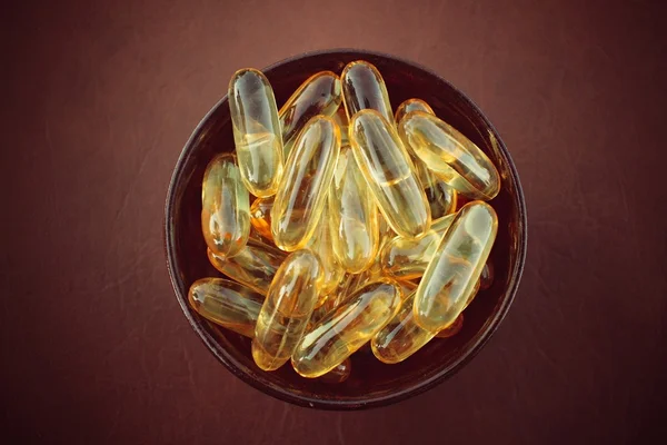 Cod liver oil capsules — Stock Photo, Image