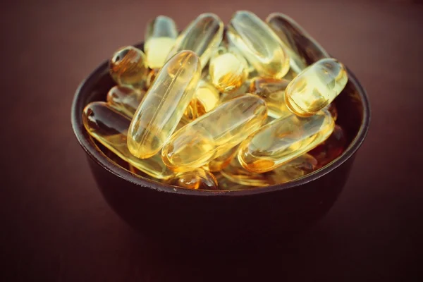 Cod liver oil capsules — Stock Photo, Image