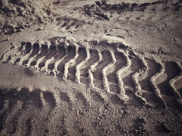 Wheel tracks on the soil. — Stock Photo, Image