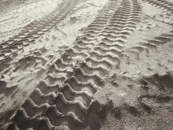 Wheel tracks on the soil. — Stock Photo, Image