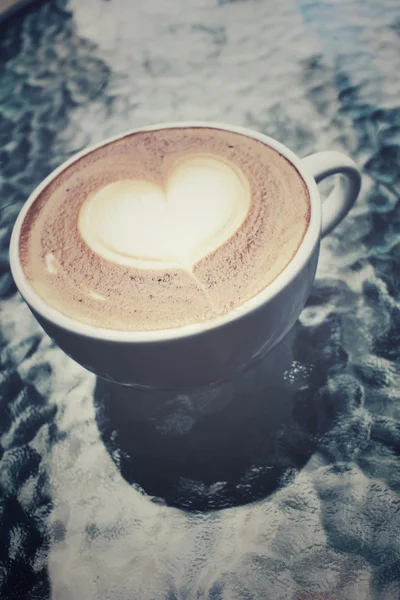 Vintage latte art coffee — Stock Photo, Image