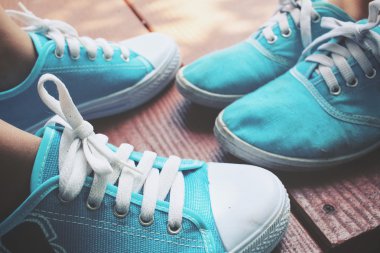 Erkek ve kadın çift spor ayakkabı Selfie