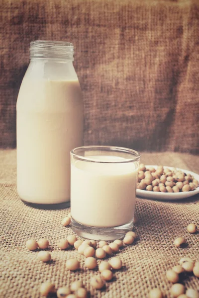 Soy milk with beans — Stock Photo, Image