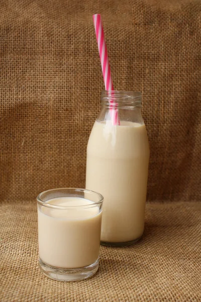 Soy milk with beans — Stock Photo, Image