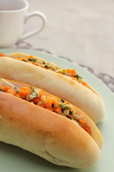 Desayuno de pan vietnamita con chocolate caliente — Foto de Stock