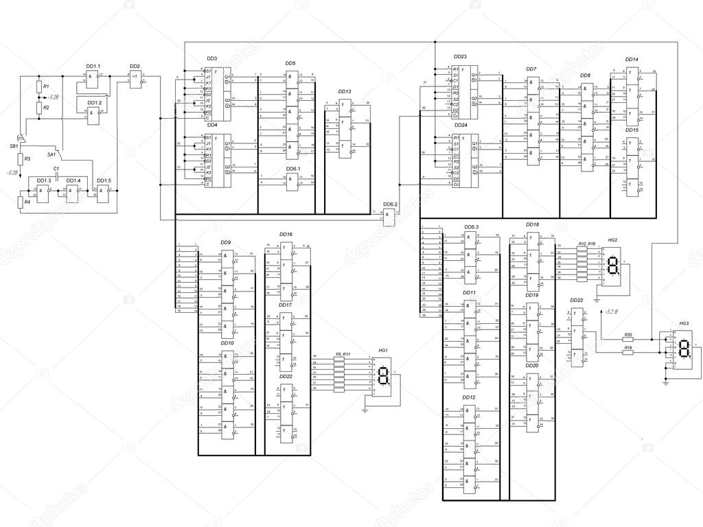 Electrical circuit of a counter