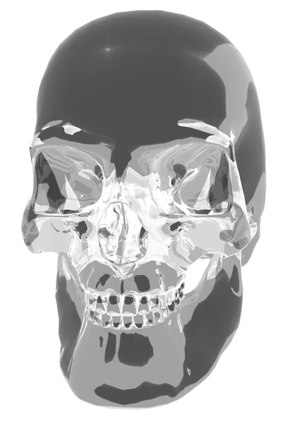 Crâne en cristal rendu 3d — Photo