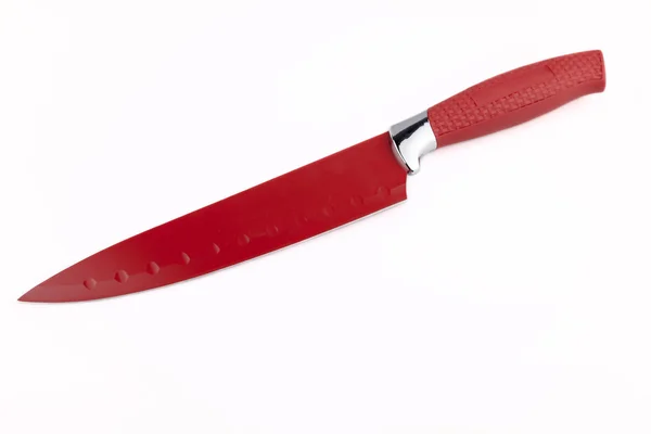 Isolar a faca de aço vermelha — Fotografia de Stock