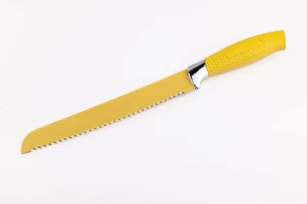Isolar a faca de aço amarelo — Fotografia de Stock