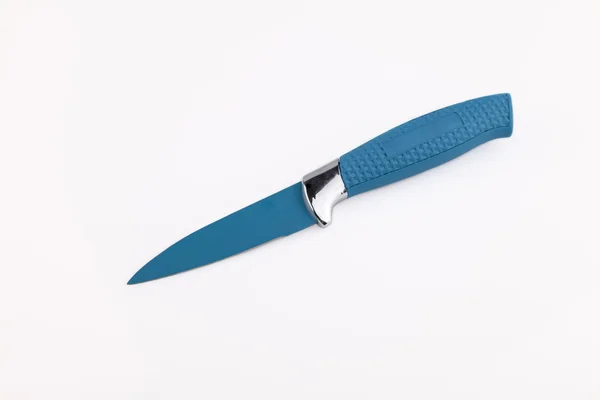 Isolate Blue Steel Knife — Stock Photo, Image