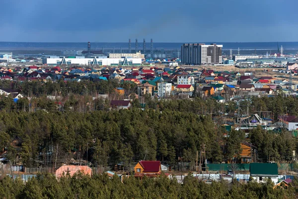 Horní Pohled Panorama Jakutska Lesem Krásného Dne — Stock fotografie