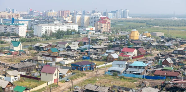 Yakutsk República Sakha Rússia Agosto 2019 Vista Superior Dos Edifícios — Fotografia de Stock