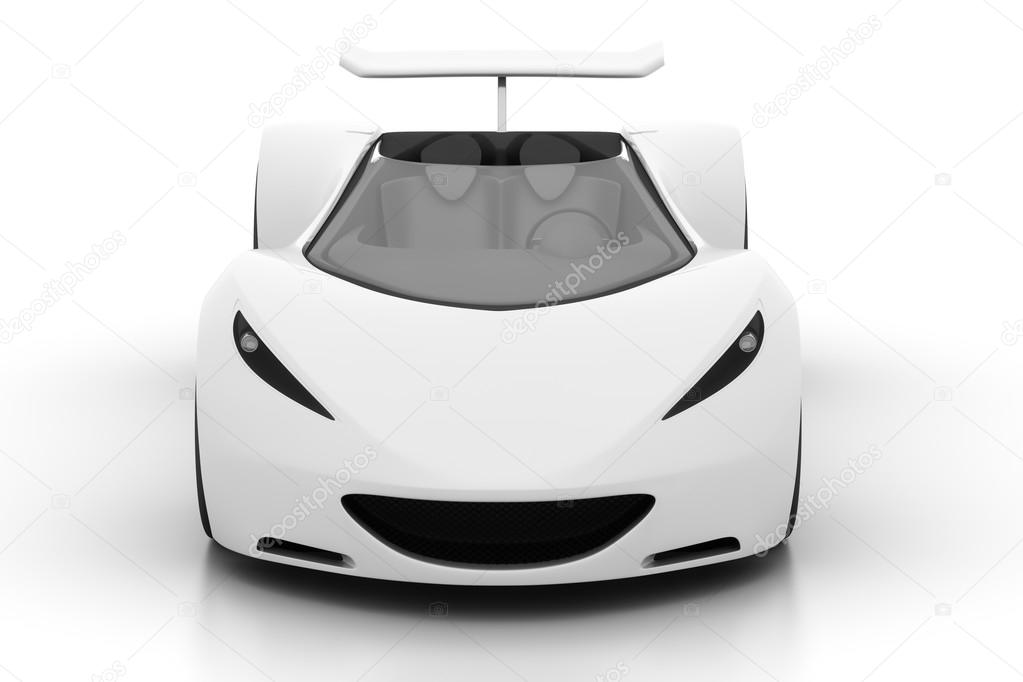 white sports car, front