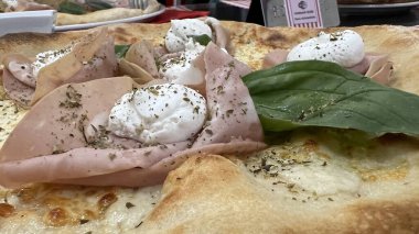 Bake homemade pizza hot from oven