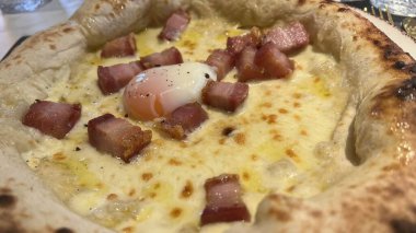 Bake homemade pizza hot from oven