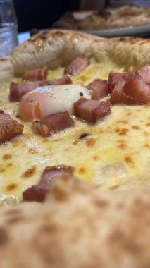 Bake homemade pizza hot from oven