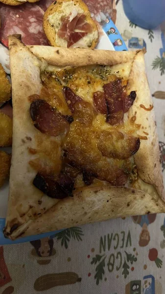 Bake homemade pizza hot from oven