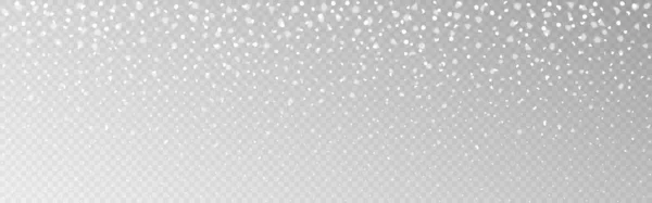 Nieve de textura ancha realista. Copos de nieve que caen de Navidad sobre fondo transparente. Caída de copos blancos. Plantilla de nieve desenfocada. Efecto invierno con tormenta de nieve. Ilustración vectorial — Archivo Imágenes Vectoriales