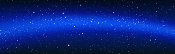 Bannière large de la Voie lactée. Espace arrière-plan étoilé. Fond d'écran cosmique lumineux. Texture cosmique aux étoiles brillantes. Univers sombre avec poussière d'étoiles. Illustration vectorielle — Image vectorielle