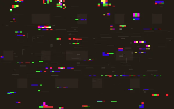 カラーピクセルのグリッチテクスチャ 未来的なビデオ効果 デジタル歪み ランダムなRgb要素 Vhs問題の概念 テレビ画面静的効果 ベクターイラスト — ストックベクタ
