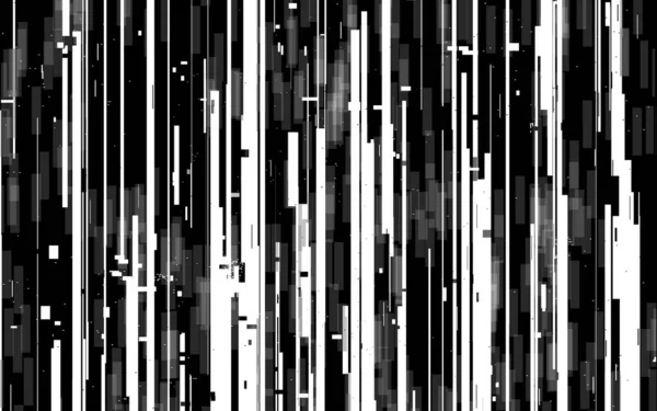 Glitch vertical lines. White and black distortion. Random television stripes. Old grunge video. No signal effect. Retro video contrast. Vector illustration — Stock Vector