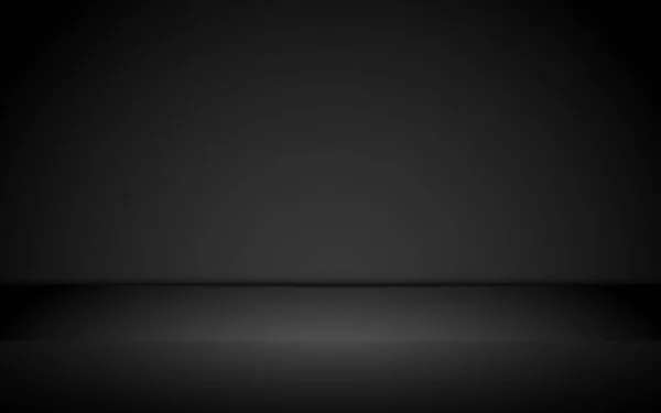 Μαύρο φόντο στούντιο. Σκέτο φόντο. Κομψό πρότυπο δωματίου για την εμφάνιση του προϊόντος. Επιχειρηματική διάταξη για διαφήμιση. Μαύρο μέικ-απ με απαλό φως. Εικονογράφηση διανύσματος — Διανυσματικό Αρχείο