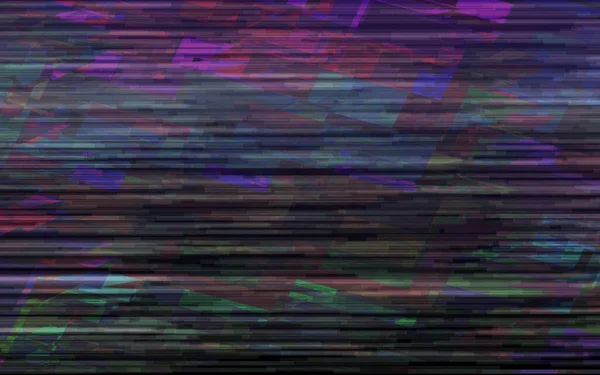 Glitch bakgrund. Cyberpunk distorsion struktur. Videofel effekt. Ingen signalmall med slumpmässiga former. Abstrakt TV-problem. Moderna pixelbrus. Vektorillustration — Stock vektor