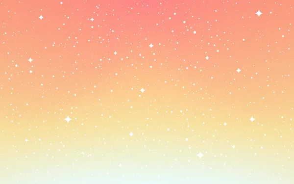 Cosmos fondo plano. Espacio de dibujos animados con estrellas blancas. Cielo estrellado naranja. Fondo de pantalla cósmico mínimo para web o póster. Ilustración vectorial — Archivo Imágenes Vectoriales