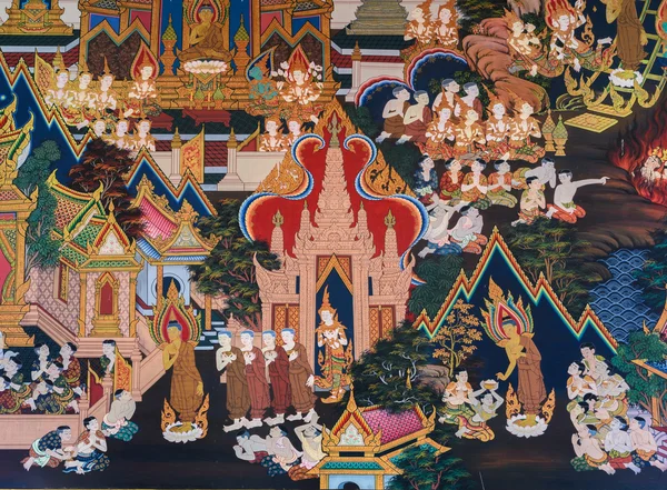 泰国的壁画艺术 — 图库照片