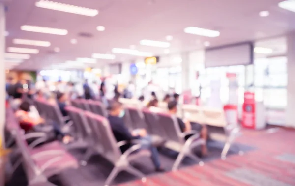 Abstract Blur Defocused Airport Terminal Interior Travelers Background Waiting Room — Foto de Stock