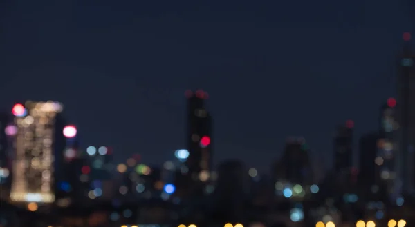 Verschwommene Nacht Abstrakten Hintergrund Des Stadtbildes Ansicht Lichter Bokeh — Stockfoto