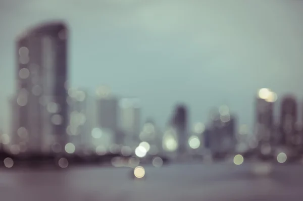 Verschwommene Bangkok Skyline in der Nacht — Stockfoto